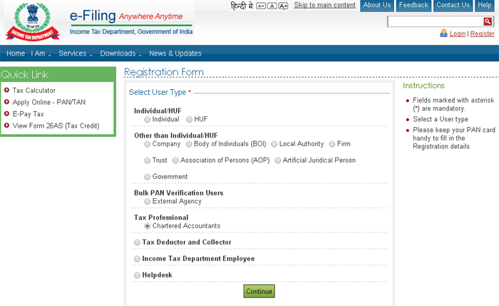 e-filing section 44AB tax audit report